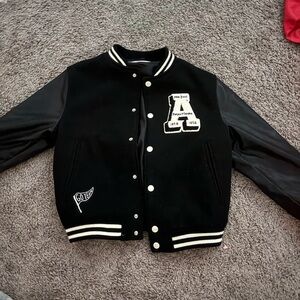 Black varsity jacket